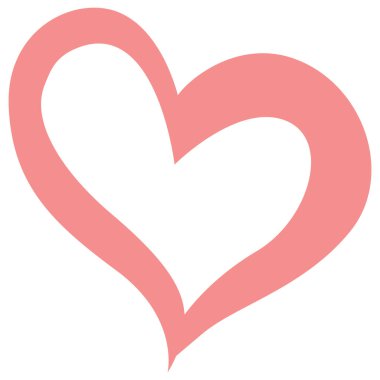 2D Simple pink heart symbol with soft curves, ideal for romantic icons, design elements, or minimal Valentine-themed graphics.