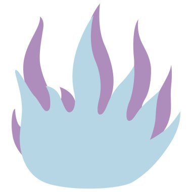 Pastel tonda 2B mavi ve mor alev şekli, sevimli yaratıcı tasarımlar, dijital çıkartmalar ve dekoratif el aletleri için uygun..