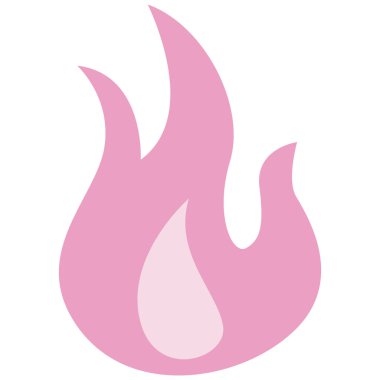 2D pink pastel flame shape with gentle glow, suitable for cute themes, stickers, and aesthetic decoration projects.