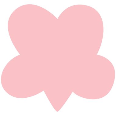 2D pembe dört taç yaprağı renginde, dekorasyon için ideal, şirin el sanatları, çiçekli dijital temalar, ve estetik projeler.