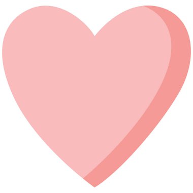 2D simple pink heart in pastel tone, perfect for decoration, stickers, love themes, and creative cute digital crafts.