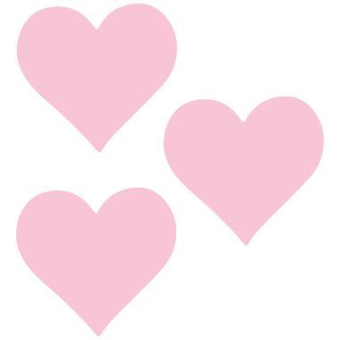Yumuşak renklere sahip 2B pembe kalpler üçlüsü romantik, sevimli ve yaratıcı dijital dekorasyon projeleri için mükemmel..