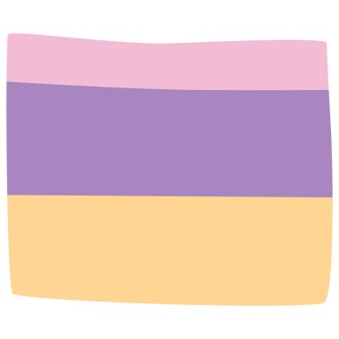 2D layered pastel blocks in purple, pink, and yellow, suitable for cute decoration, background, and digital aesthetic projects.