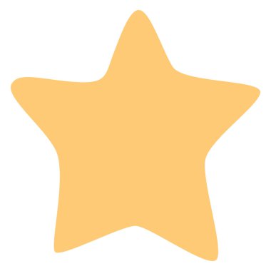 Yumuşak pastel tonlu 2d sarı yıldız şekli, şirin ve minimal tasarım, çocuk projeleri, dekorasyonlar ve yaratıcı sanatlar için mükemmel..