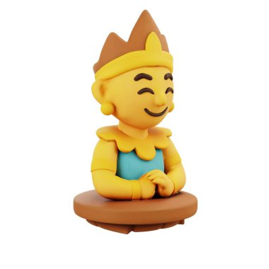 3D küçük Balili tanrı heykeli ruhani ibadet ve tören süslemeleri için, tapınak kültürü tasarım sahneleri için mükemmel..