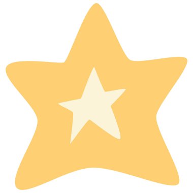 2D pastel layered star in golden tone with soft shadow, great for creative crafts, design decoration, and minimal cute layouts.