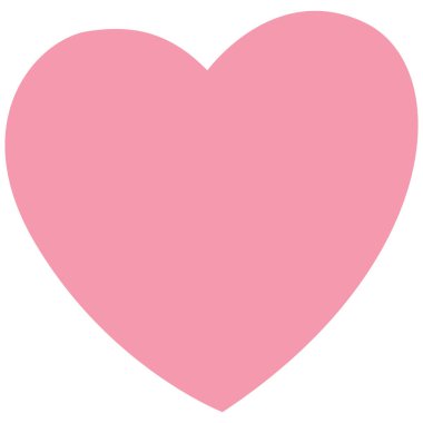 Simple pastel pink heart symbol with smooth edges, ideal for love-themed decorations, cute crafts, and soft romantic design concepts.