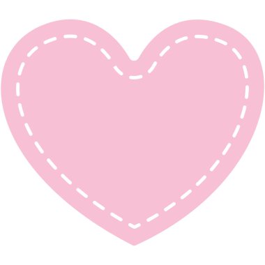 Outlined pastel pink heart design with dashed details, giving a cute and delicate touch for cards, decor, and digital crafts.