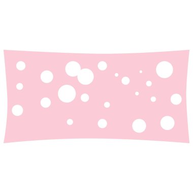 Pastel pink rectangle with white polka dots, designed for decorative layout, scrapbook elements, and cute aesthetic design projects.