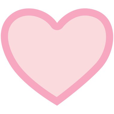 Layered pastel pink heart with soft gradient tones, creating a lovely, cute, and delicate design suitable for craft and decor themes.