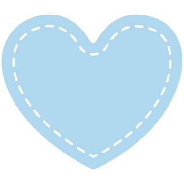 2D pastel heart outline in light blue tones, perfect for romantic decoration, scrapbooking, card making, and minimal cute design projects.