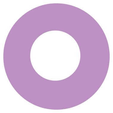 2 boyutlu pastel mor çörek halkası şekilli oyuncu tasarım projeleri, çıkartmalar, kartlar, arka planlar ve basit dekoratif sanat öğeleri için.