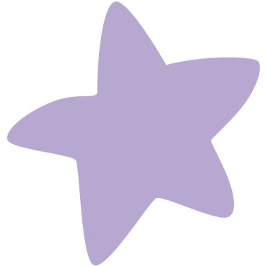 Pürüzsüz kenarları olan 2B yumuşak mor yıldız şekli, rüya gibi tasarımlar, uzay temaları veya oyuncu yaratıcı dekorasyon projeleri için harika..