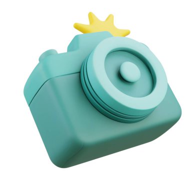 Basit modern tarzı olan 3D sevimli kamera, seyahat, fotoğraf ve yaratıcı tasarım projeleri için harika..