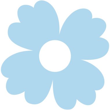 2D yuvarlak yapraklı yumuşak mavi bulut tasarımı, rüya gibi projeler, şirin çıkartmalar ve dekoratif dijital sanat eserleri için uygun..