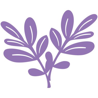 2D lavanta yaprağı ikilisi, yumuşak mor tonda romantik sanatlar, sakin dekorasyonlar ve botanik tasarım projeleri için mükemmel..