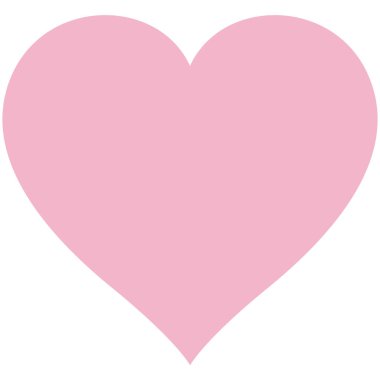 2d pürüzsüz kenarları ve yumuşak tonu olan pembe kalp şekli, sevimli el sanatları, sevgililer günü projeleri ve romantik dekorasyon fikirleri için mükemmel..