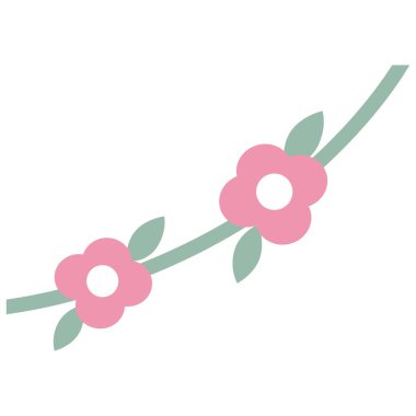 2d küçük çiçekli ve yeşil saplı yumuşak pembe çelenk, neşeli dekorasyon için ideal, şirin el sanatları ve el yapımı sanat eserleri..