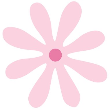 2d pembe papatya seti, parlak yumuşak tonu ve basit tasarımı, yaratıcı el sanatları, dijital projeler ve şirin dekor temaları için uygundur..