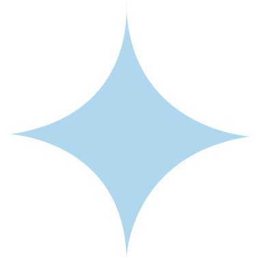 2d mavi yıldız şekli, pürüzsüz pastel parlaklığında, şirin gökyüzü süslemeleri, rüya gibi el sanatları, dijital çıkartmalar ve nazik tasarım elementleri için mükemmel..