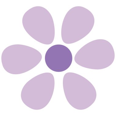 Yumuşak taç yaprakları ve pastel tonuyla 2d menekşe papatya, sevimli çiçek dekoru, çıkartma tasarımları ve dijital sanat projeleri için mükemmel..