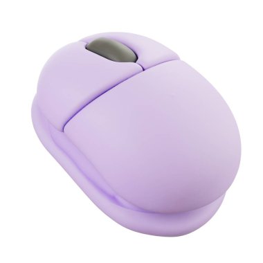 3d mor bilgisayar faresi, modern çalışma alanı, tasarım kurulumu ve üretkenlik ortamları için mükemmel minimal dijital aygıt.