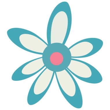 Yumuşak şekilli 2D mavi taç yaprağı, minimal kompozisyonlar, modern botanik projeleri ve zarif dekoratif temalar için harika..