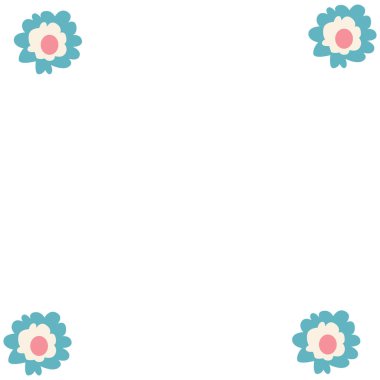 Küçük çiçek şekilli 2D mavi çiçek. Nazik dekorasyon için ideal. Çiçek kenarları ve doğal arka planlar..