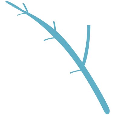 Hassas yapısı olan 2D mavi dal dalı, çiçekli tasarımlar, en az dekorasyon ve zarif botanik kompozisyonlar için harika..