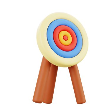 Tahta üçayak üzerinde 3D okçuluk hedef çemberi, spor atıcılığı, nişan alma pratiği ve görsel projeler için ideal..