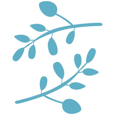 Simetrik yapraklı 2D botanik sapı, doğal projeler için mükemmel, modern çiçek düzenlemeleri, desen tasarımı, ve yumuşak organik sanat eserleri.