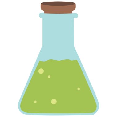 2B yeşil iksir şişesi mantar kapaklı, sihirli projeler, fantezi oyunları ve kimyadan esinlenilmiş yaratıcı sanat için mükemmel..