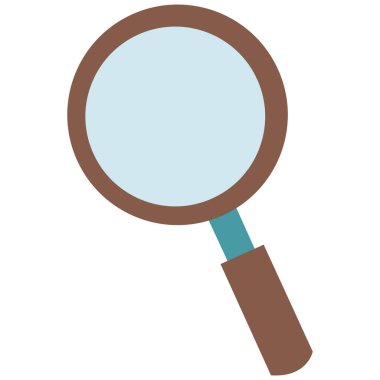 Kahverengi saplı 2B büyüteç, arama simgeleri, bilim temaları veya keşif ve eğitim görselleri için mükemmel.