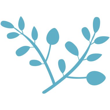Okyanus tonlarından esinlenerek tasarlanmış 2D mavi dal tasarımı, sakin çiçekli sanat eserleri, doğa dekoru ve minimum doğal tasarımlar için mükemmel..
