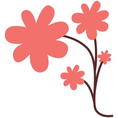 2D büyük pembe çiçekler, armoni kompozisyonu, çiçekli desen tasarımı, kadın sanatı ve modern dekoratif temalar için mükemmel..