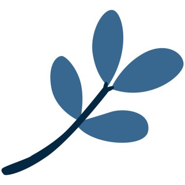 2d lacivert yapraklar basit temiz tasarım, doğa teması, dekorasyon, desen ya da yaratıcı botanik proje kullanımı için ideal.