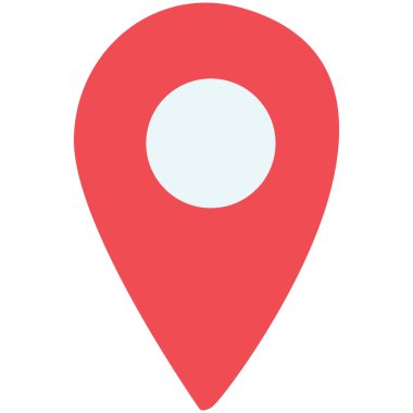 2d küçük yuvarlak şekilli kırmızı konum iğnesi, seyahat, harita, navigasyon veya modern yaratıcı dijital proje kullanımı için mükemmel.