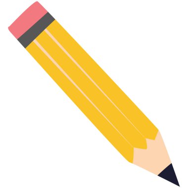 2 boyutlu bir kalem tasarımı, eğitim, okul projeleri veya yaratıcı tasarımlar için mükemmel, öğrenmeyi, yazmayı ve yaratıcılığı simgeliyor.