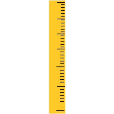 Eğitim, ölçüm ya da yaratıcı projeler için mükemmel bir sarı cetvel tasarımı. Basit ama kusursuz bir tasarım unsuru sunuyor..