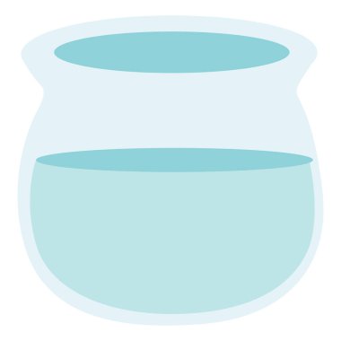 Yuvarlak bir akvaryumun 2B tasarımı, basit, temiz estetik, doğa için ideal ya da minimalizm dokunuşlu su temalı projeler..