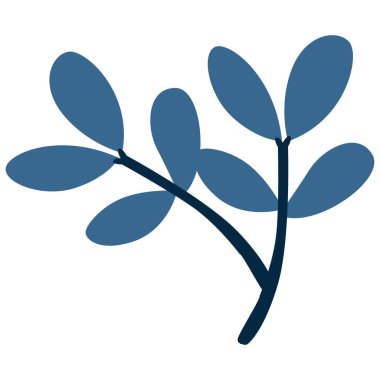 Zarif basit yaprakların 2B tasarımı, botanik, doğadan esinlenilmiş projeler için mükemmel, gelişmişlik ve basitlik tasarımı.