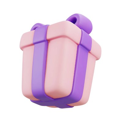Pembe bir hediye kutusunun 3 boyutlu tasarımı hediye ya da kutlama teması için idealdir. Her duruma yumuşak ve büyüleyici bir dokunuş sunar..