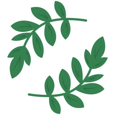 Botanik çerçeve doğa temaları ve organik tasarım projeleri için ideal düz minimal tarzda 2d kıvrımlı yaprak dal