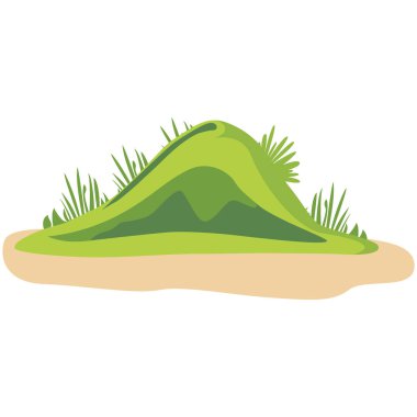 2d yeşil tepe manzarası, düz şekilli, doğa için mükemmel arka plan manzaralı tasarımlar ve yaratıcı projeler.