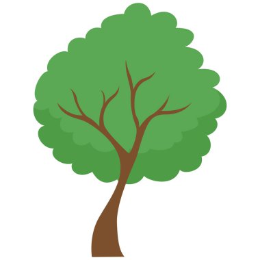 2 boyutlu gövdesi organik manzaralar, ekolojik görseller, çevre sahneleri ve yaratıcı doğa tasarımı için uygun doğal dengesizliği ifade eden bir ağaç..