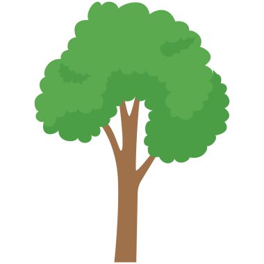 2D ağaç, yuvarlak gölgelik parklar, orman sahneleri, eko temaları ve manzara tasarımları için uygun sağlıklı büyümeyi temsil eder..
