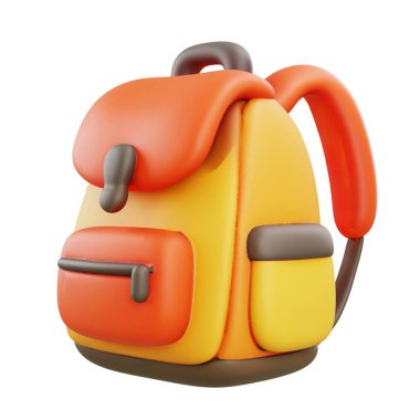 3D okul çantası öğrenci malzemeleri, eğitim görselleri ve öğrenme içeriği için ideal..