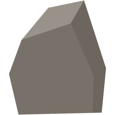 2d uzunluktaki dik kaya, doğa temalı tasarımlar ve doğa sahneleri için uygun basit geometrik şekilli.