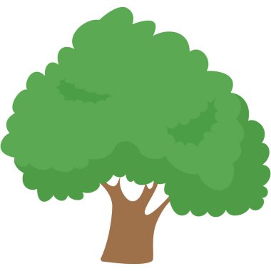 2D kalın ağaç, yoğun yeşil yapraklı ve temel park bahçesi ve doğa manzaraları için ideal.