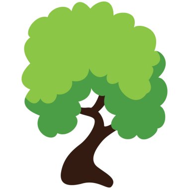 2D bükülmüş ağaç, şekillendirilmiş kıvrımları ve fantezi manzaraları ve yaratıcı doğa tasarımları için uygun yeşil örtüsü var.